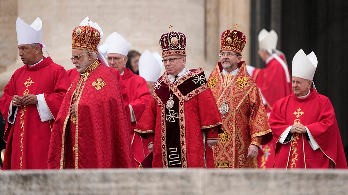 A photo of clerymen at the funeral