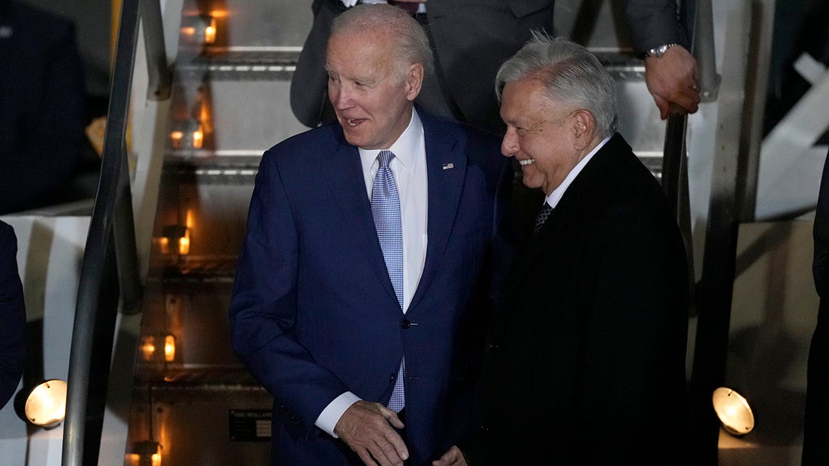 Biden greeted by Mexico president Lopez Obrador