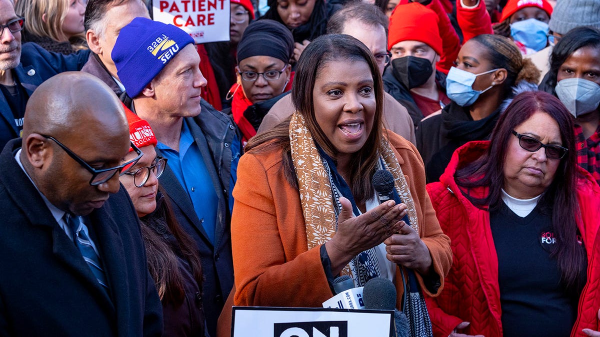 AG James at NYC nurse strike