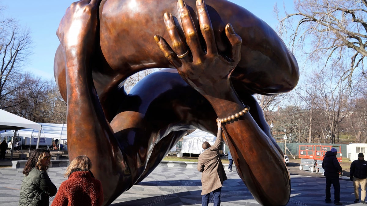 Boston Embrace sculpture