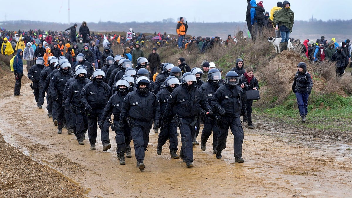 german police at coal mine protest