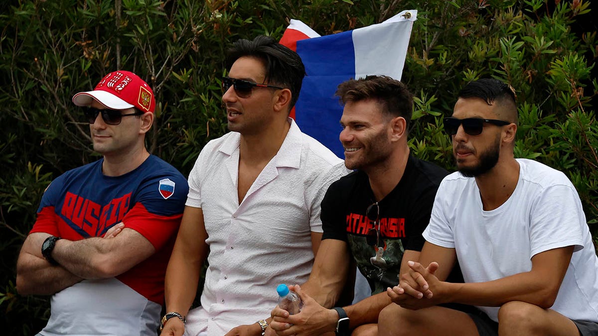 A Russian flag pictured at the Australian Open