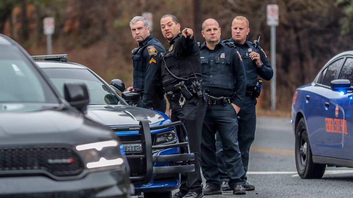 Police officer standing together