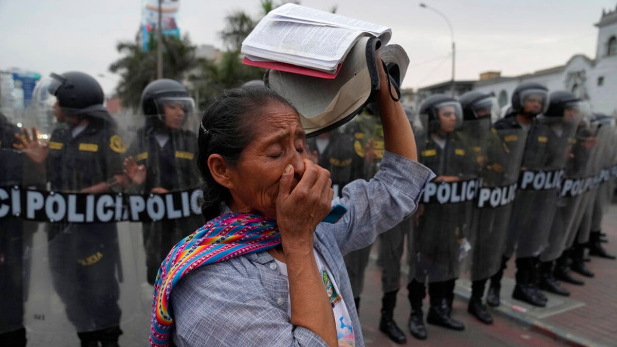 Politics protest Lima Peru