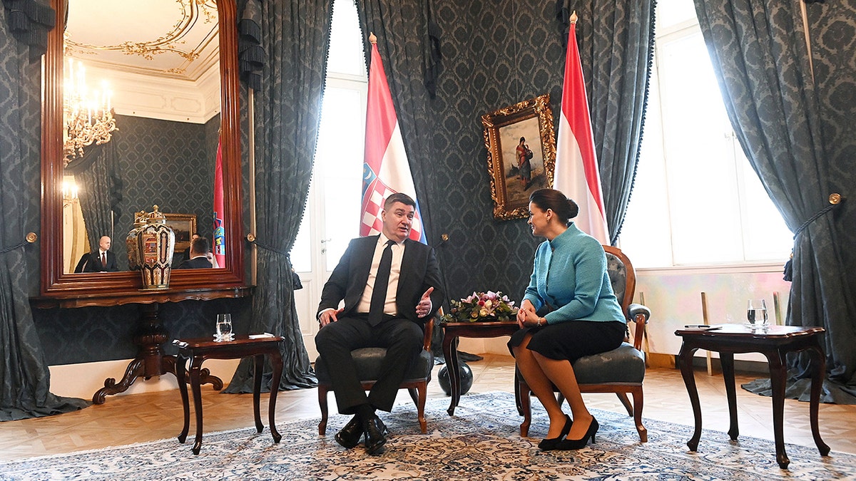 Hungarian and Croatian Presidents meeting