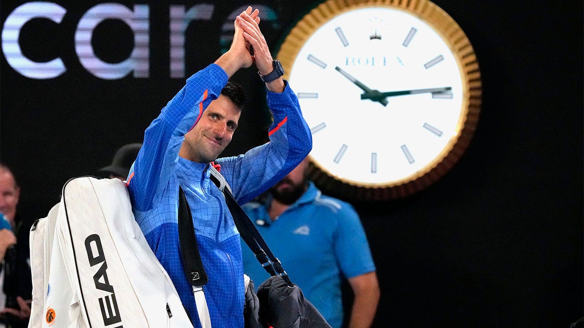 Novak Djokovic after winning his semifinal match
