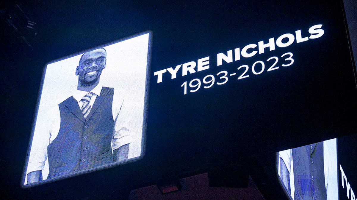 Tyre Nichols on screen at NBA game