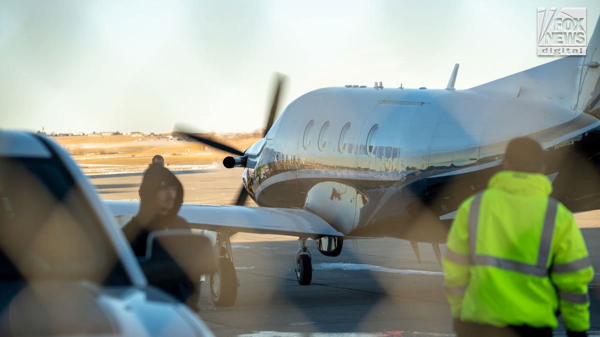 Turbo prop plane on the tarmac