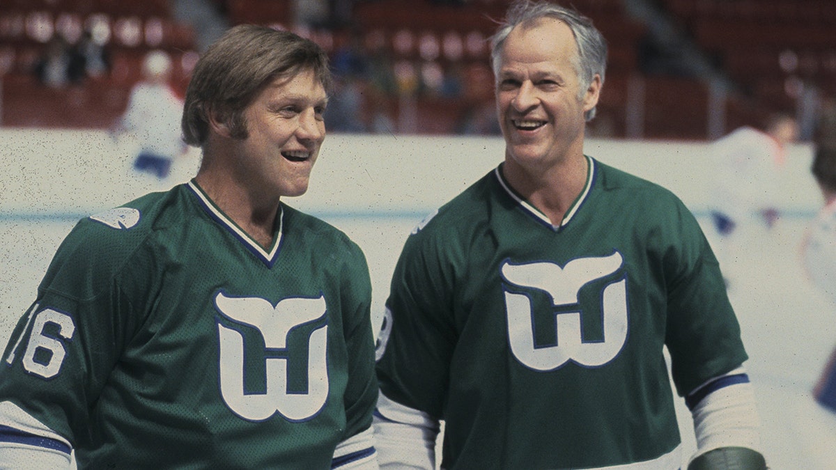 Bobby Hull and Gordie Howe