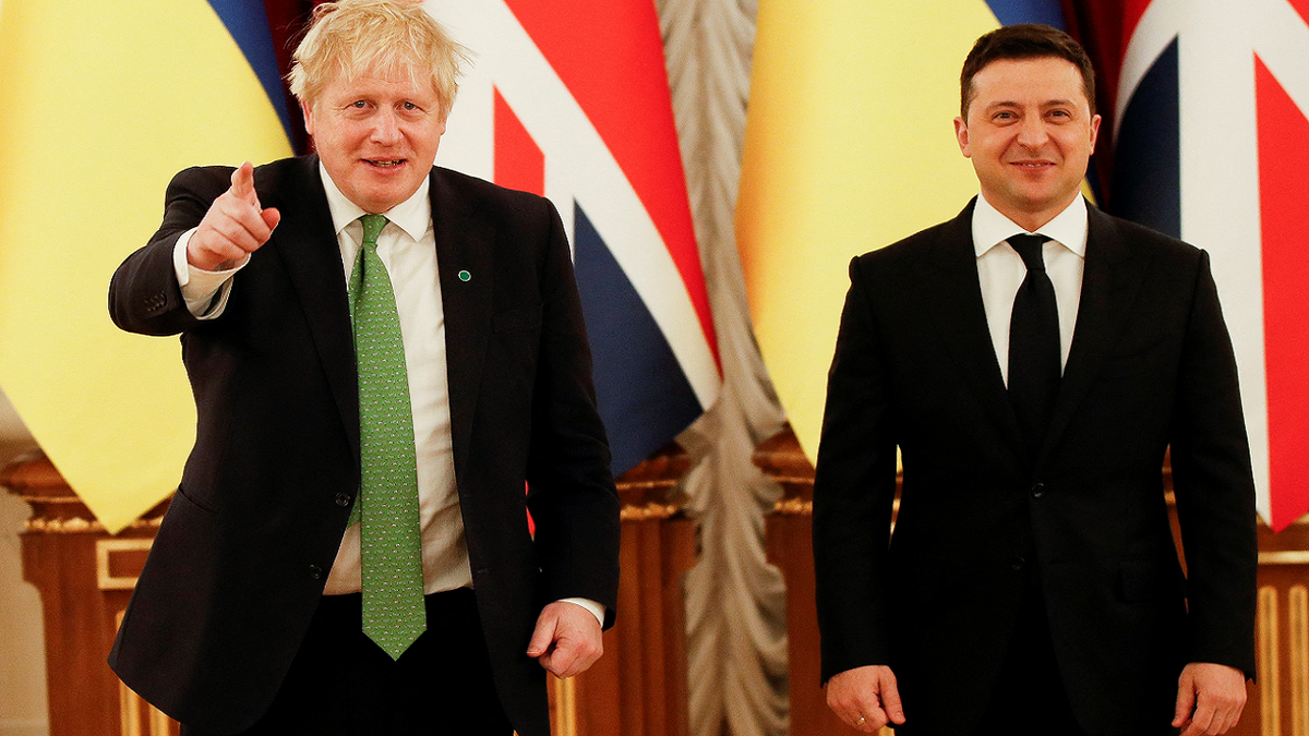 Boris Johnson visits Volodymyr Zelenskyy in Ukraine in February 2022