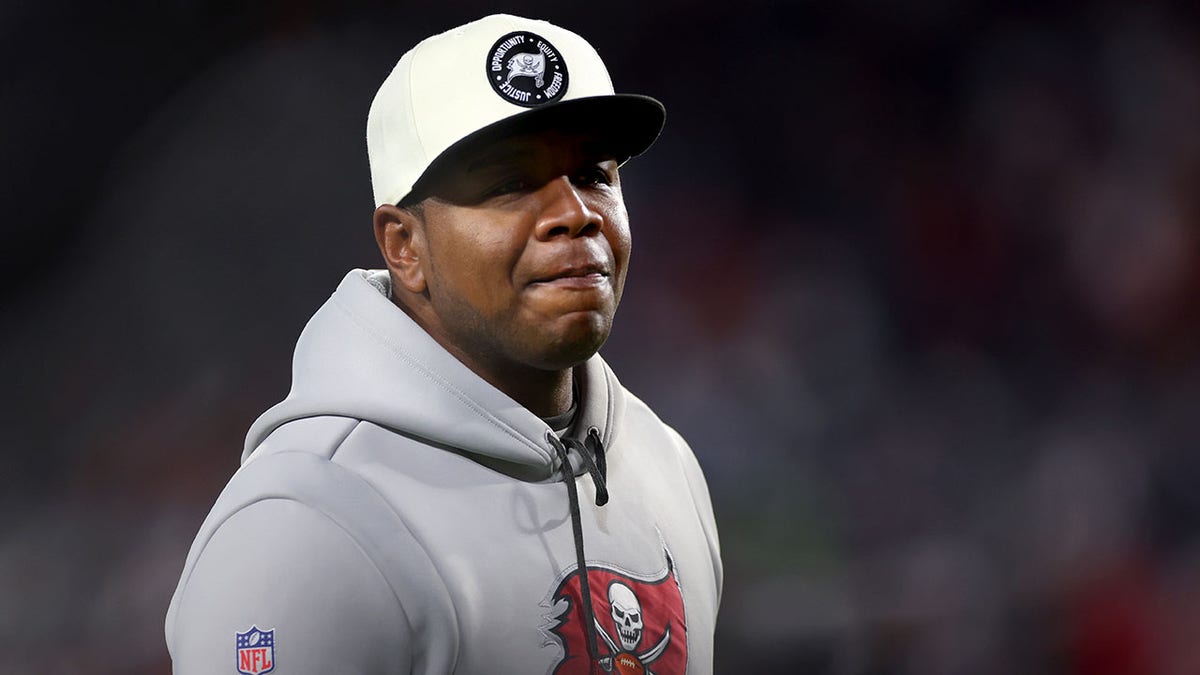 Byron Leftwich of the Tampa Bay Buccaneers looks on prior to a game