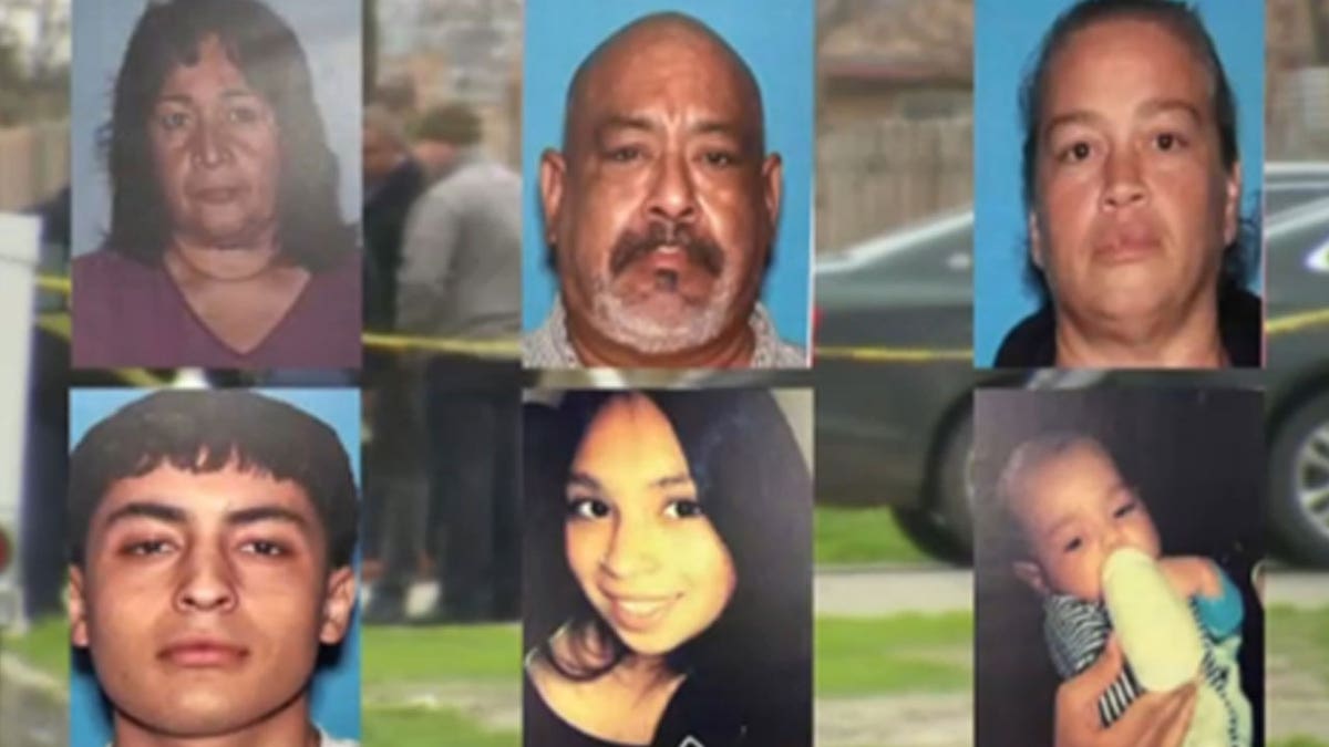 Six photos of the victims that were murdered in California.