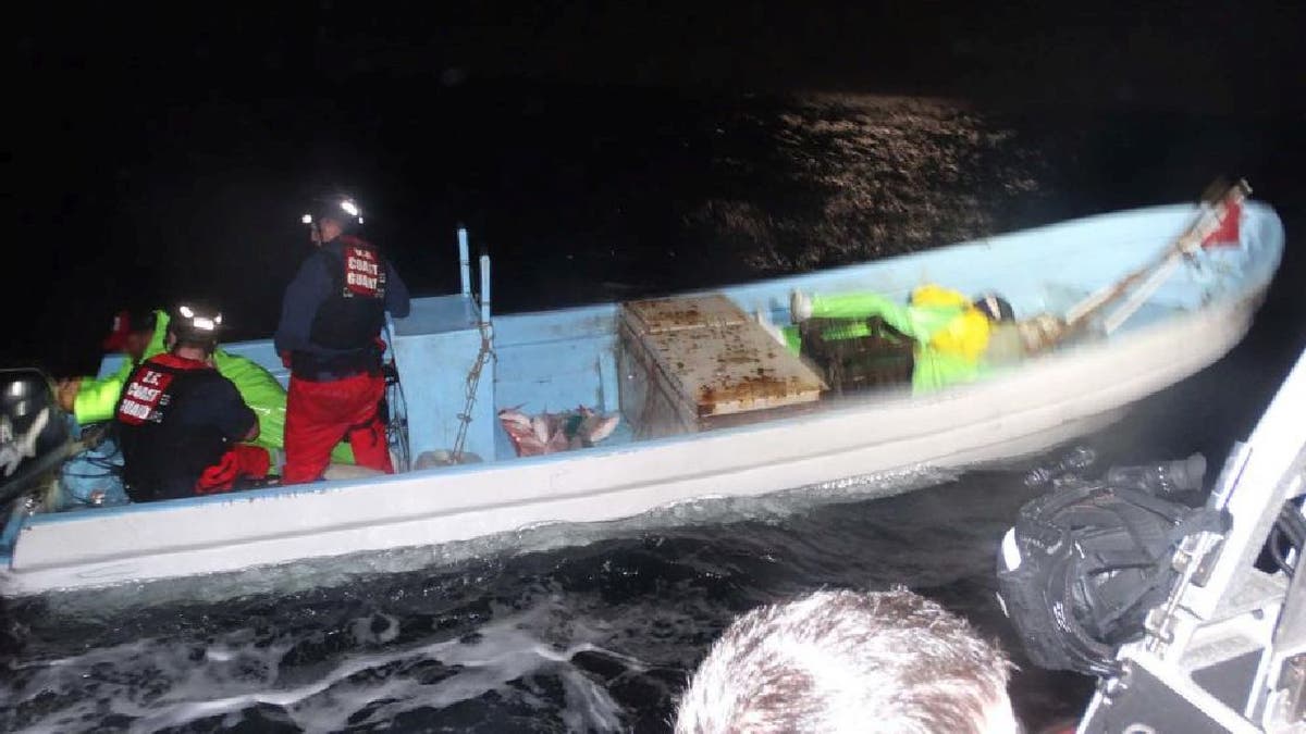 Coast Guard crew survey lancha used by fishermen who illegally caught red snapper