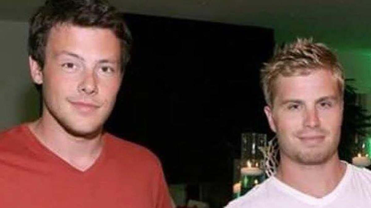 Cory Monteith and Justin Neill posing for a photo shortly before the actor's death