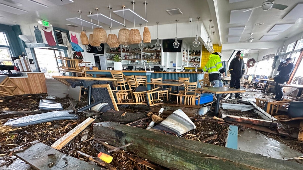 A damaged restaurant in Capitola, Calif.
