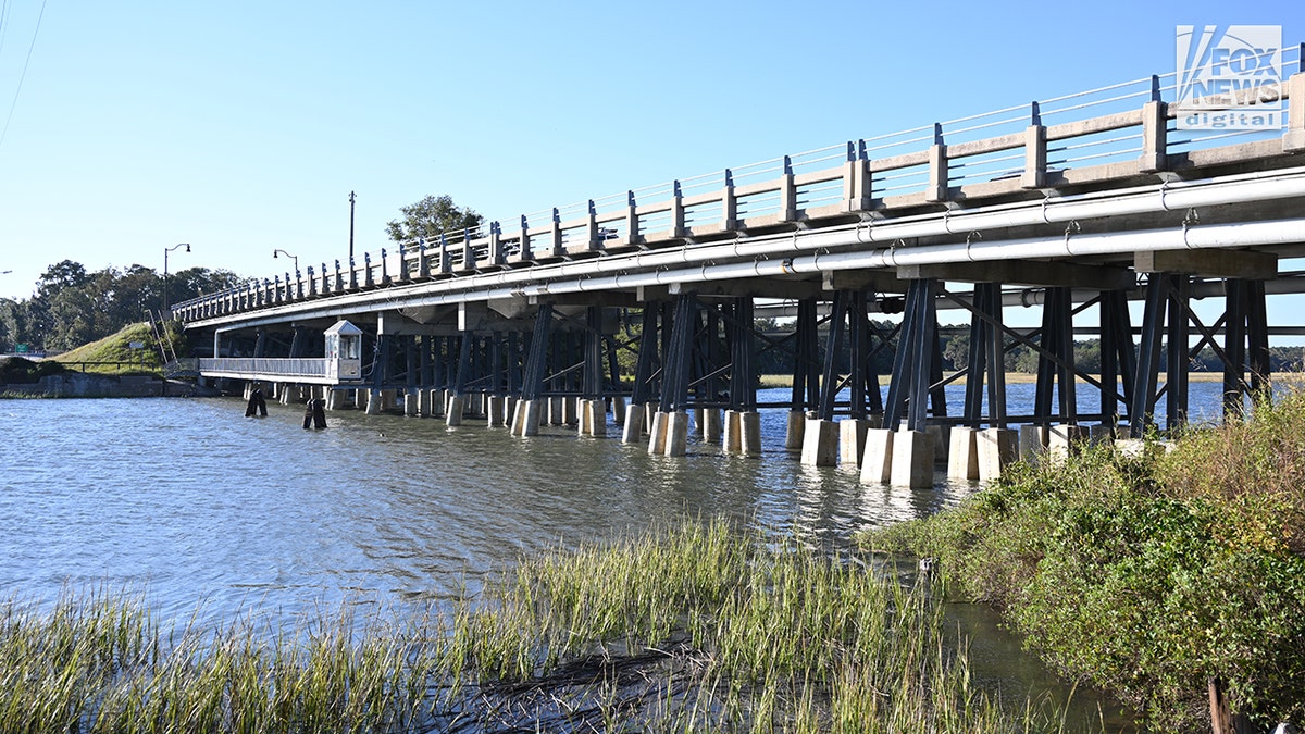 A general view of a bridge.