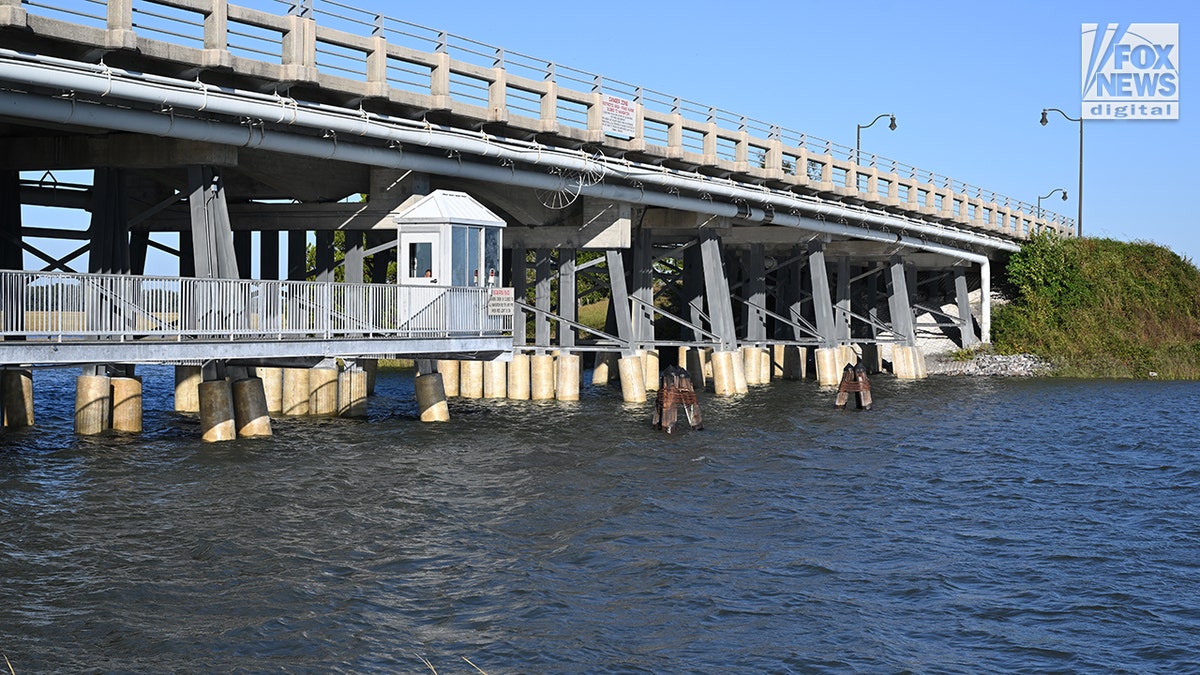 A general view of a bridge.