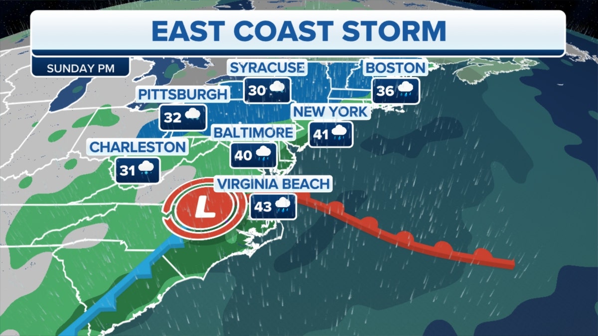 The storm on the East Coast through Sunday