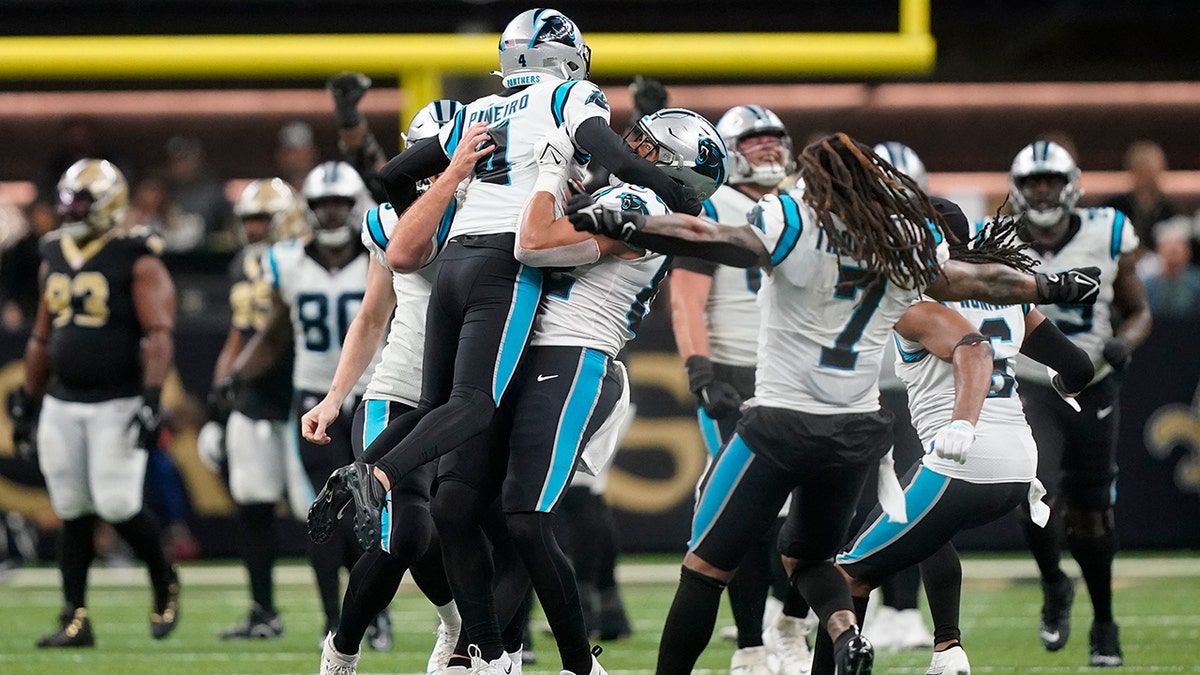 Eddy Pineiro celebrates the game-winner