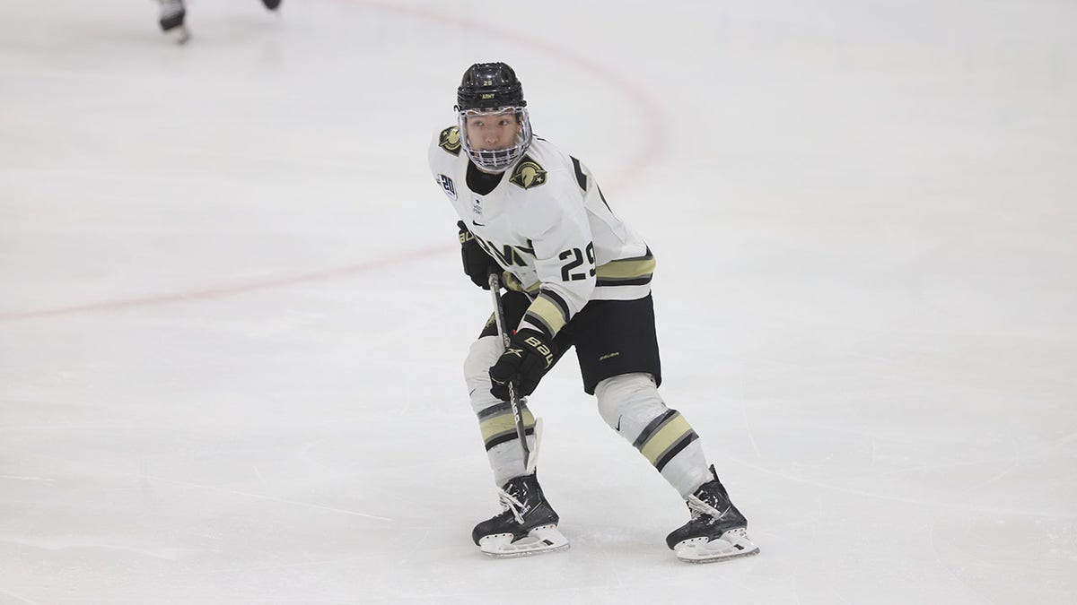 Eric Huss plays for Army Hockey