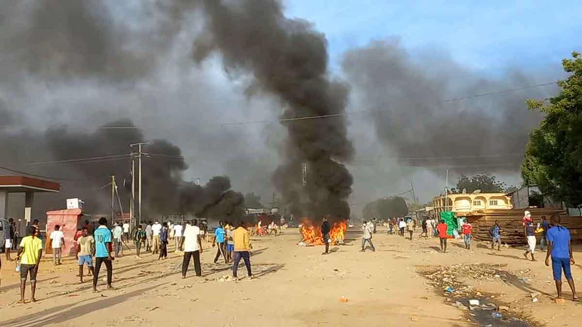 Anti government demonstrators in Chad