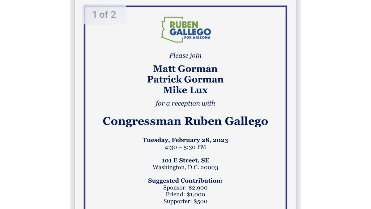 Democratic Arizona Rep. Ruben Gallego campaign flyer