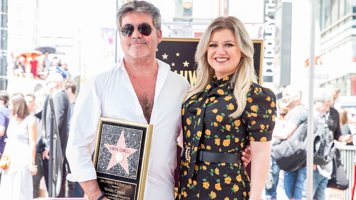 Simon Cowell and Kelly Clarkson Hollywood Walk of Fame