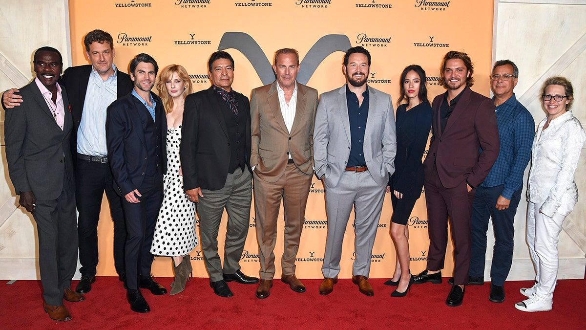 the cast of "yellow stone" at the season 2 premiere party