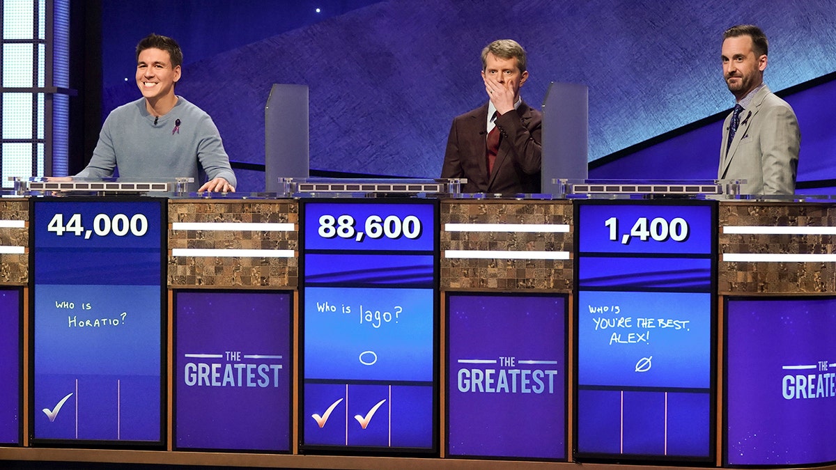 James Holzhauer, Ken Jennings and Brad Rutter play "Jeopardy!"