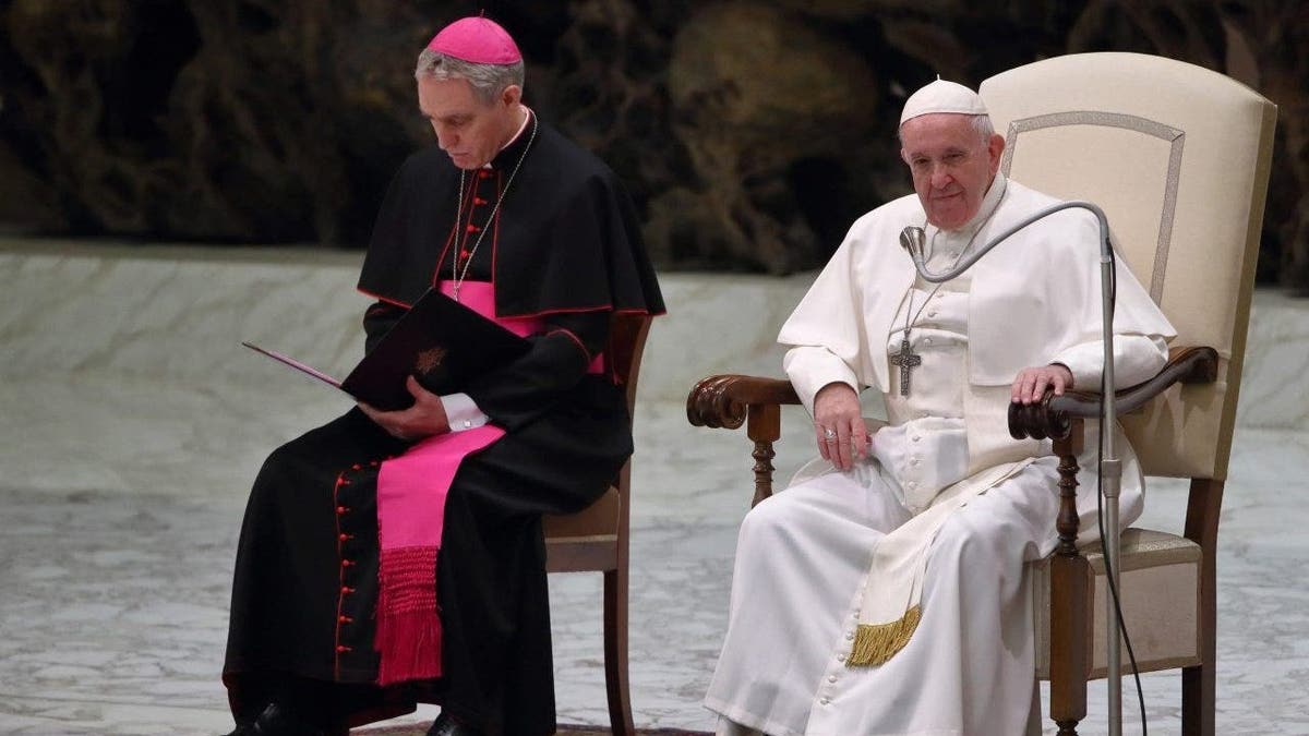 Pope Francis and the German archbishop Georg Gaenswein