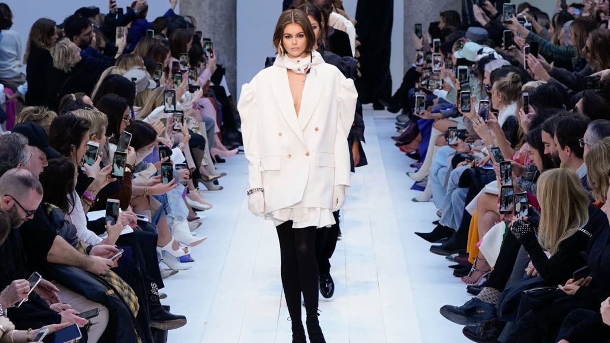 kaia gerber walking in runway show