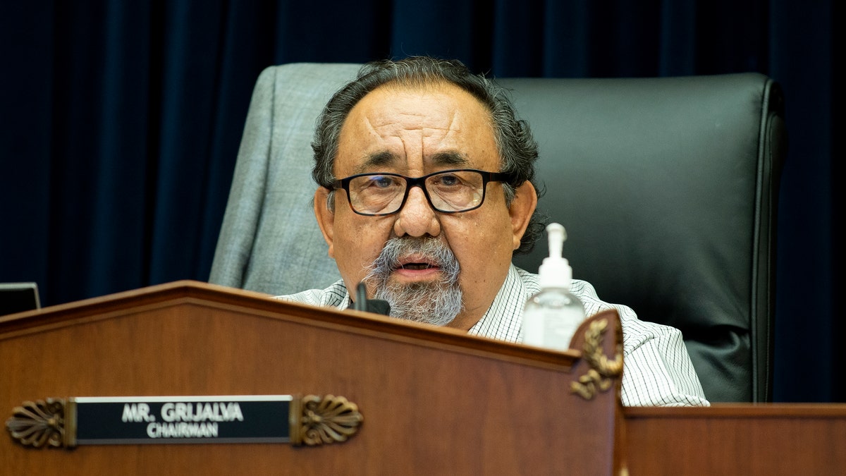 House Natural Resources Committee Ranking Member Raul Grijalva, D-Ariz., makes a closing statement at a House hearing in 2020.