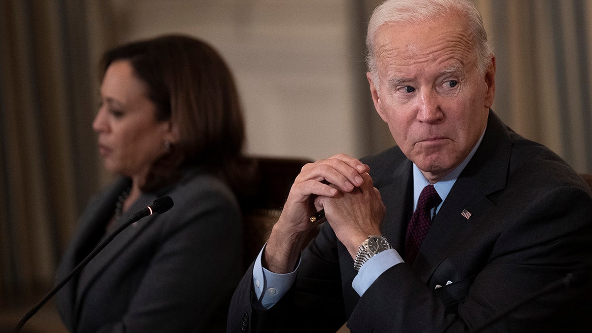 Biden looking away from Kamala Harris