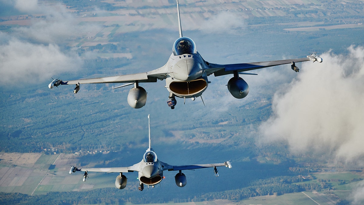 Two F-16 fighter jets