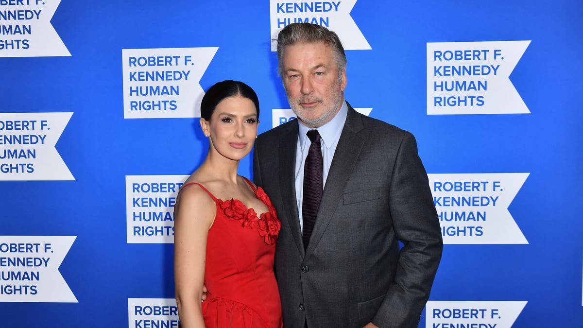 Hilaria and Alec Baldwin pose together at the 2022 Robert F. Kennedy Human Rights Ripple of Hope Award Gala