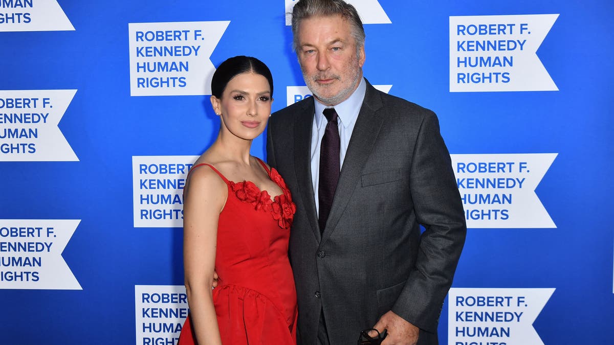 Hilaria and Alec Baldwin pose together at the 2022 Robert F. Kennedy Human Rights Ripple of Hope Award Gala