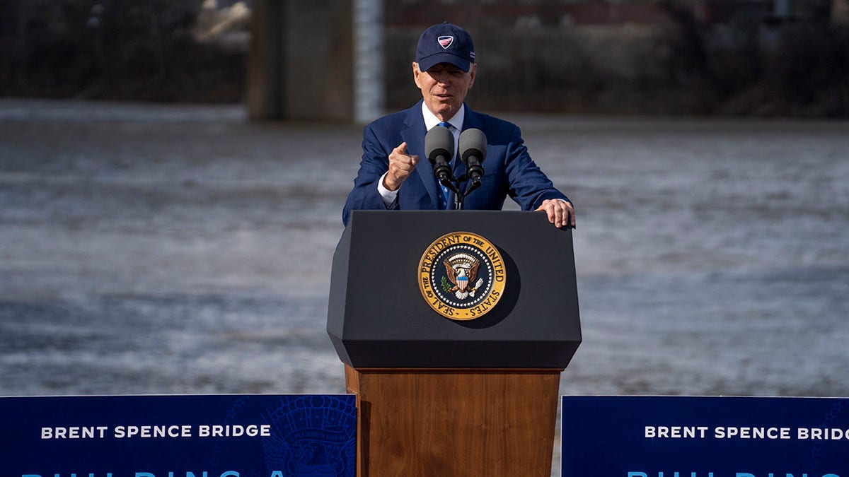 President Joe Biden speaks to a crowd in Kentucky