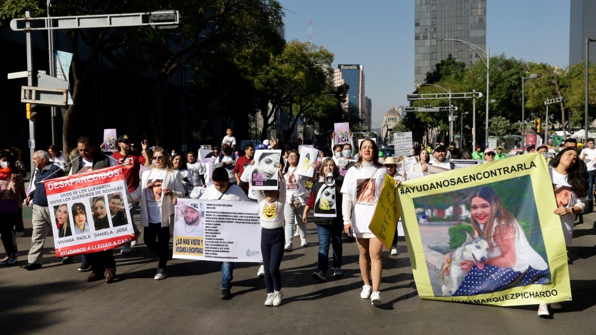The Gutierrez and Pichardo families protest in Mexico