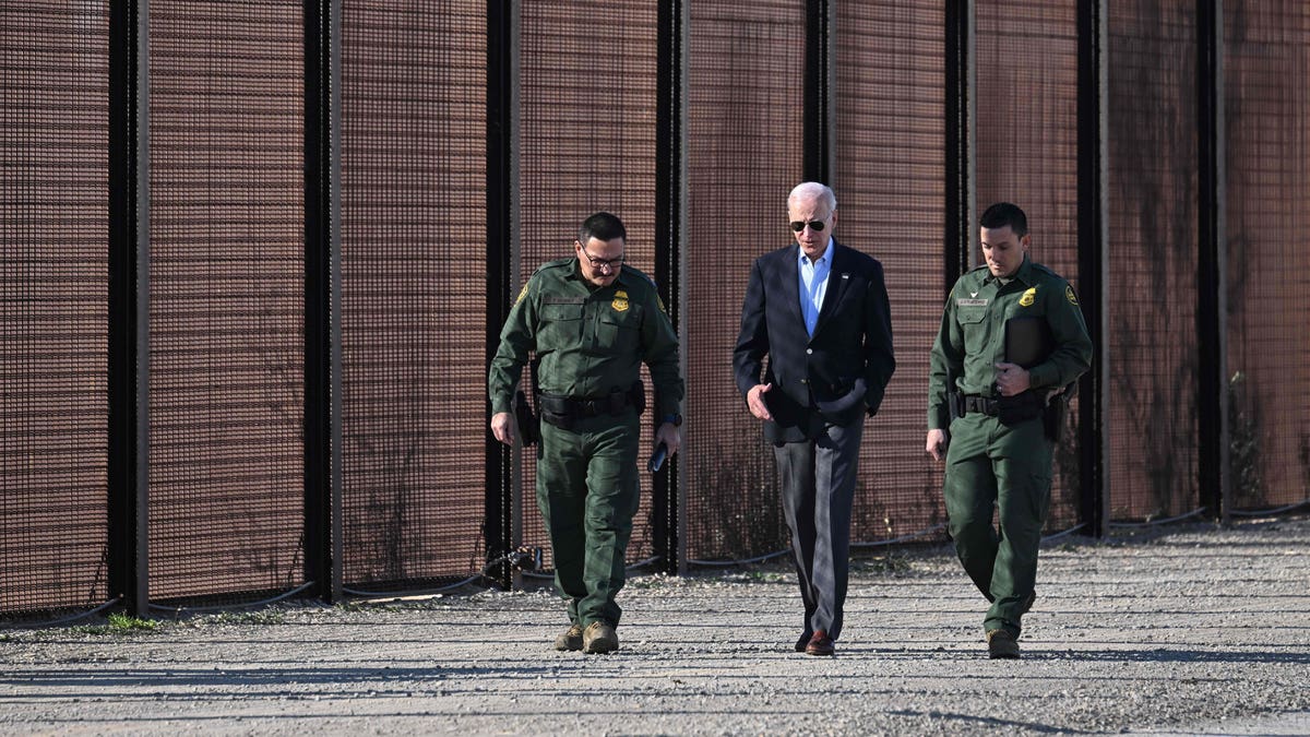 President Biden at the border wall