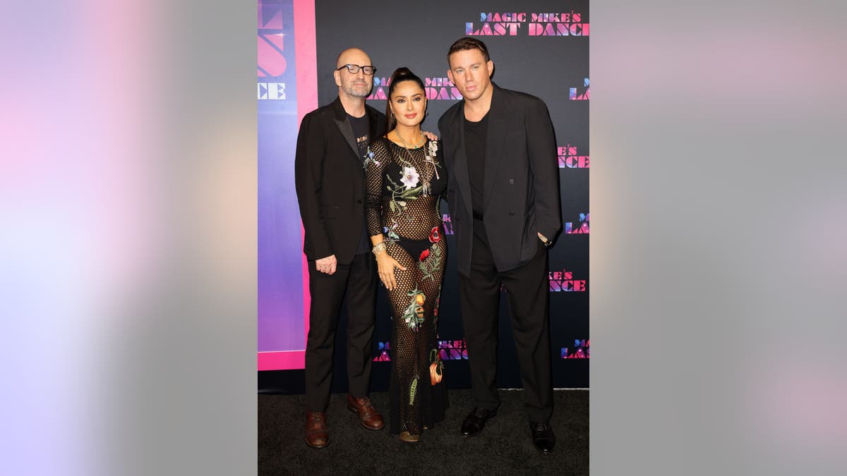 Director Steven Soderbergh, Salma Hayek and Channing Tatum on the carpet