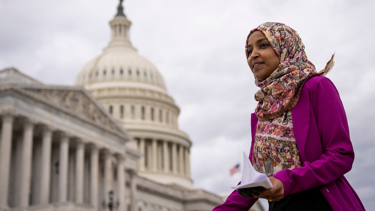 Ilhan Omar in front of the Capitol