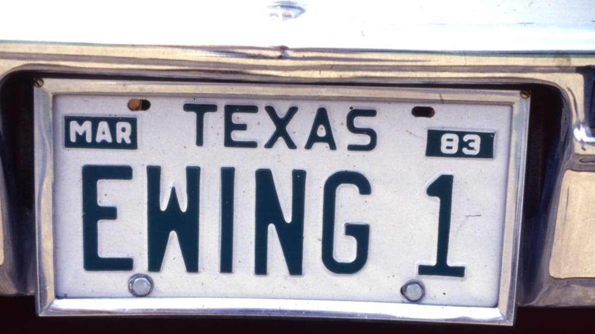 Ewing family vanity license plate