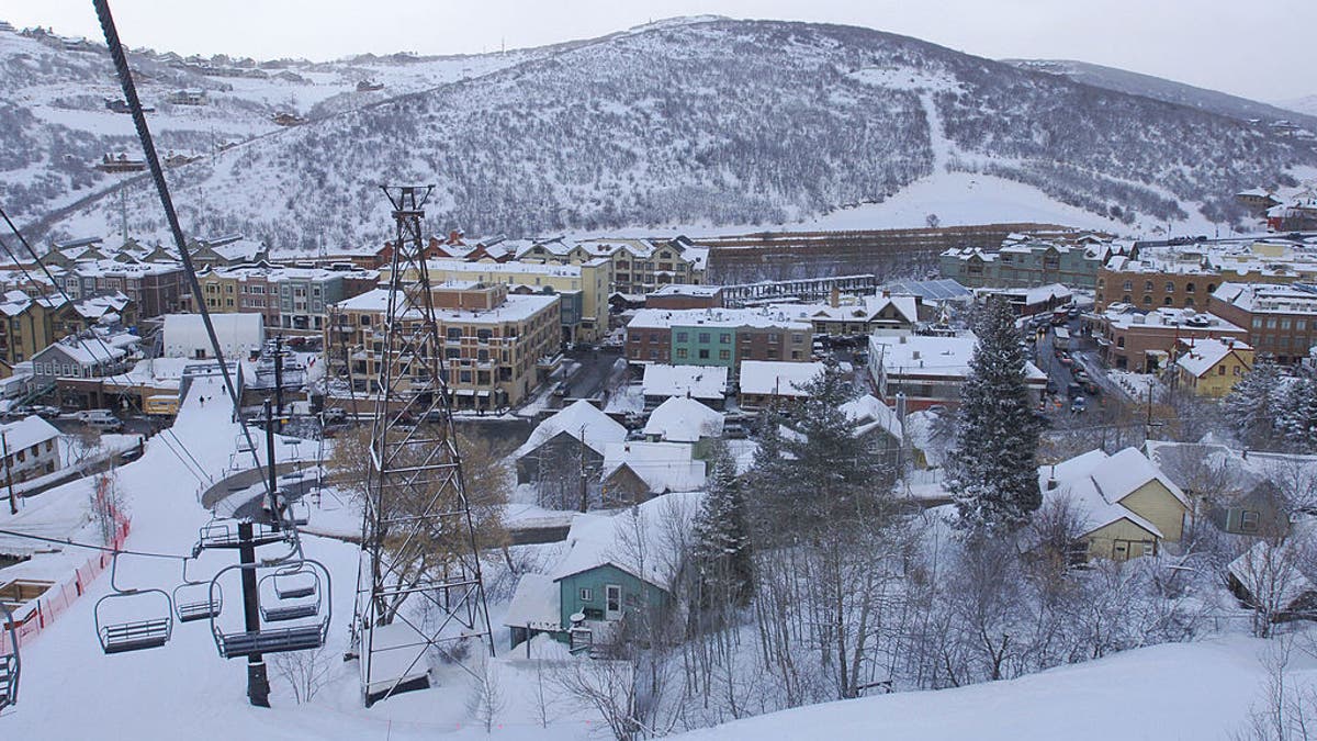 Looking at Park City Mountain resort from a hill