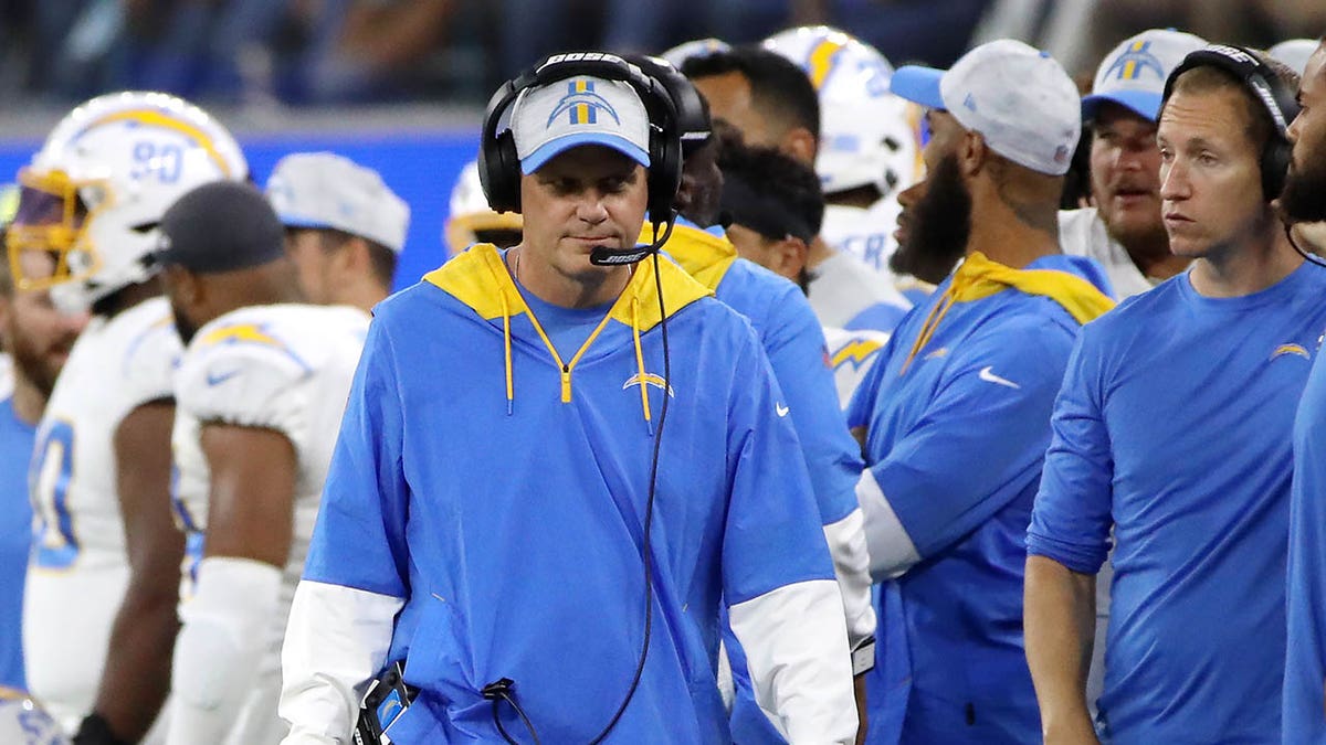 Joe Lombardi looks on during a preseason game