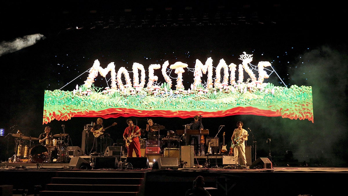 Modest Mouse performs on stage in Las Vegas