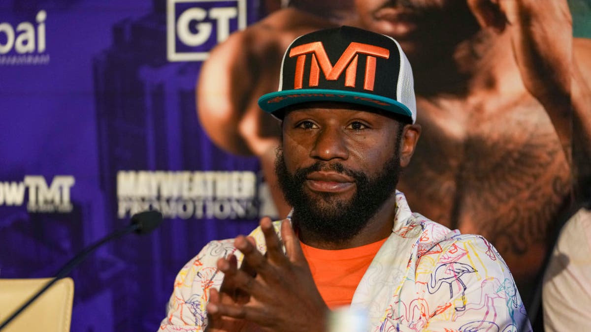 Floyd Mayweather Jr. at a press event in Miami