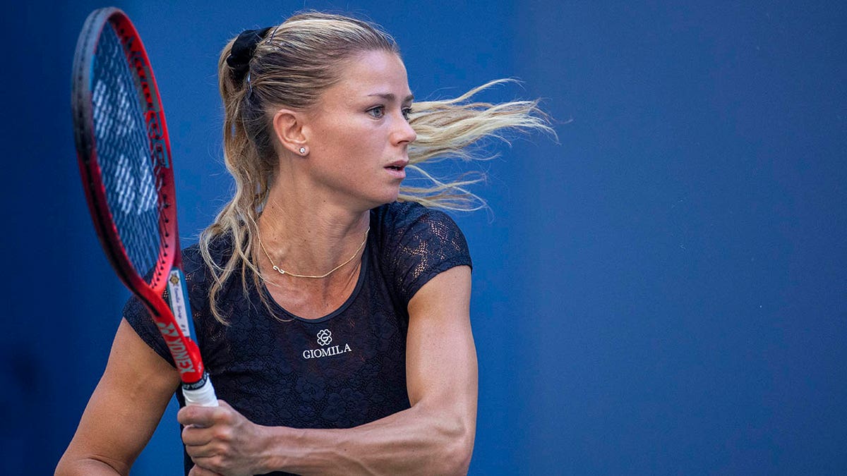 Camila Giorgi prepares for a match at the US Open