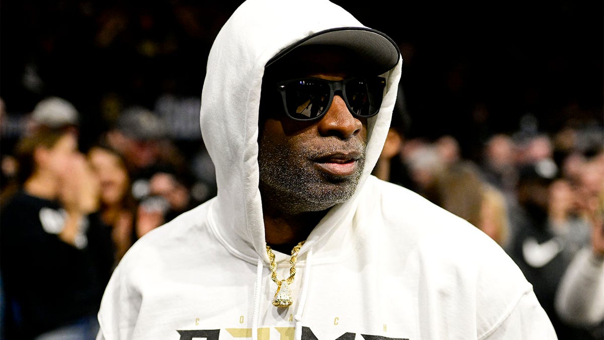 Deion Sanders at a Colorado basketball game