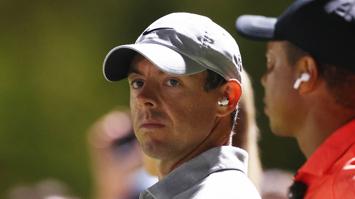 Rory McIlroy looks on during The Match