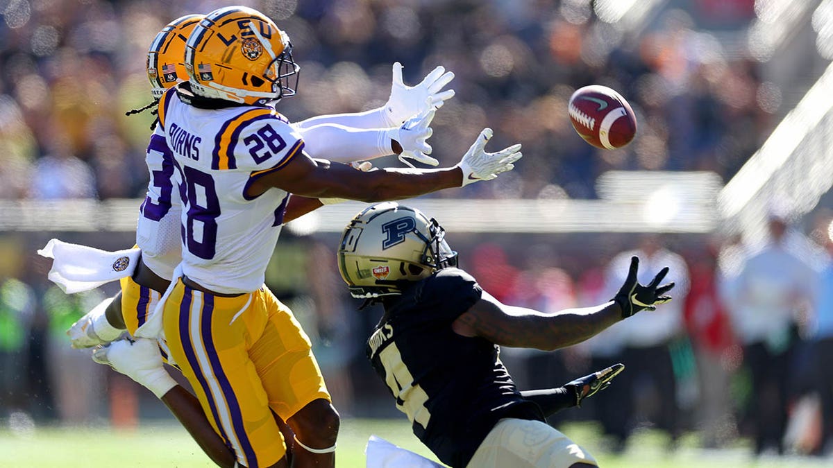 Deion Burks misses a catch in a bowl game against LSU